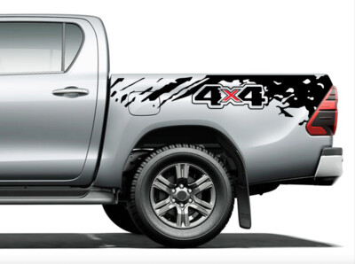#ad 2 PCS Graphic Mud Splash Car Sticker For Mitsubishi L200 Ford F 150 Trunk Decal $66.24