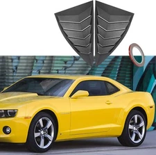 2pc Matte Black Quarter Side Window Louver Cover Trim for Chevy Camaro 2010-2015