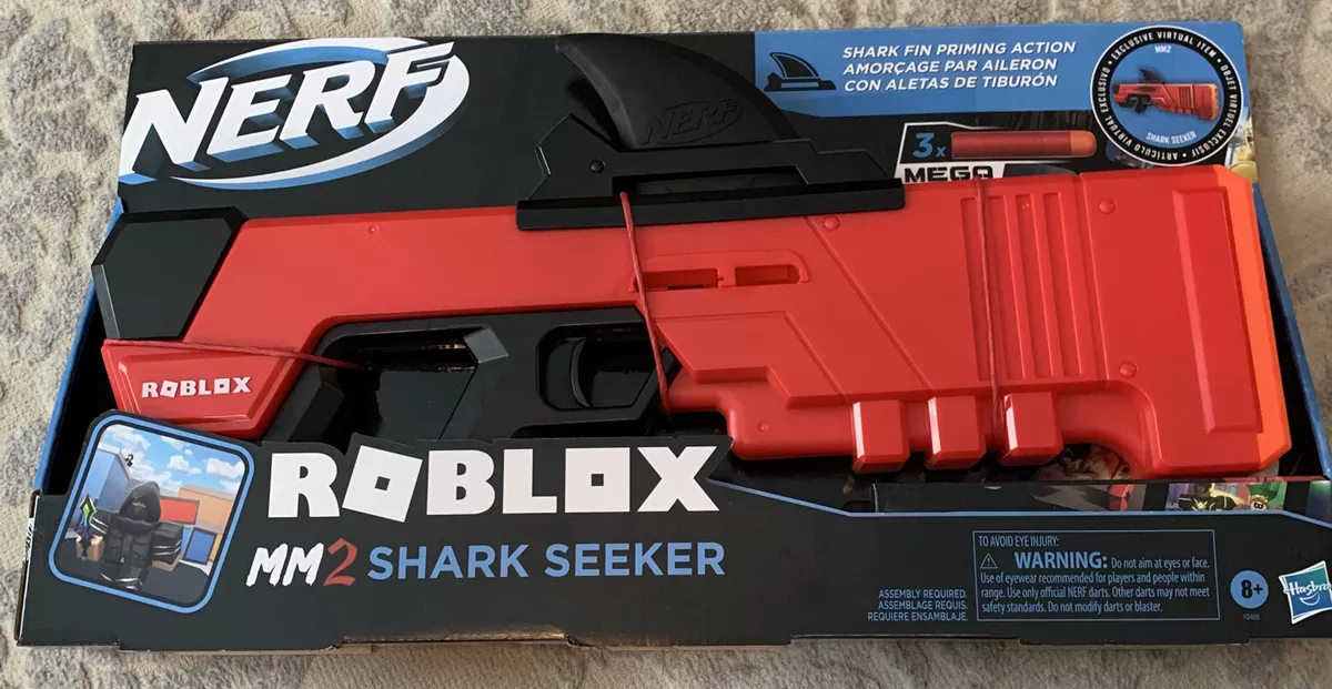 Brand New Hasbro Nerf Mega Roblox MM2 Shark Seeker With In Game