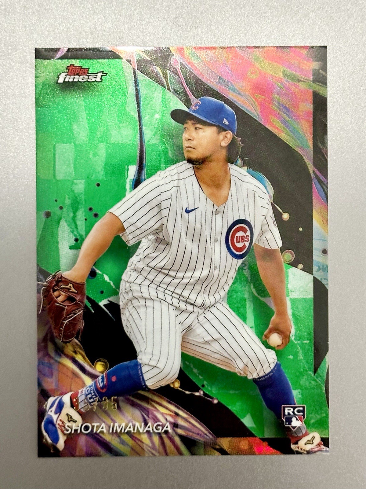 2024 Topps Finest #161 Shota Imanaga Uncommon Green Refractor #35/35🔥CUBS RC📈