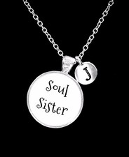Soul Sister Necklace Best Friend Initial Sister Friendship Christmas Gift