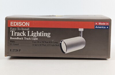 Vtg Edison Roundback E2600P Woodgrain Quantus Lamp E4001 Track Light System NEW