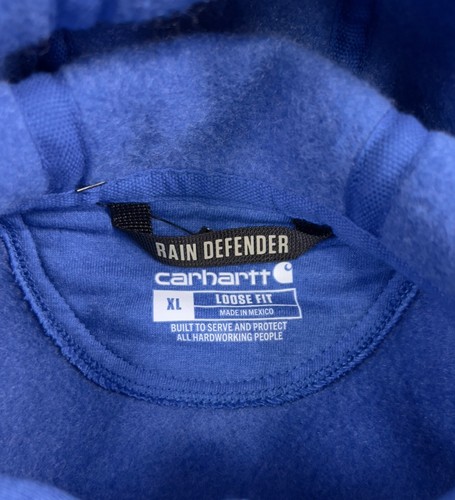 Carhartt Men’s Rain Defender 1889 Graphic Hoodie Beacon Blue Loose Fit Size XL - Picture 5 of 8