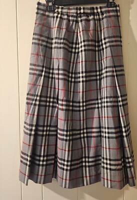 Vintage Burberry Nova Check Wool Long Skirt | eBay