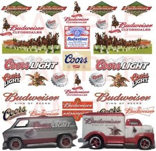 1:64 BUDS WATER-SLIDE DECALS FOR HOT WHEELS, MATCHBOX, SLOT CAR: