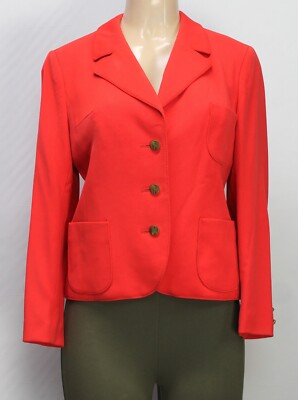 Baronia Junges Modell Women's Blazer Jacket Pure New Wool Orange Size M