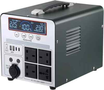 Powerstation 1000W/666Wh, Tragbarer Akku Generator Inverter für Camping