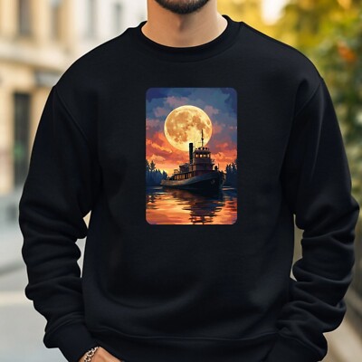 Tugboat Full Moon Sweatshirt Cosy And Perfect For Any Occasion Sbis4XL