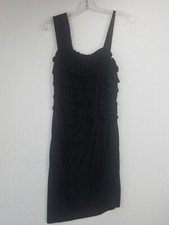 Anthropologie Leifnotes Womens SZ S Dress Little Black Ruffle Mini