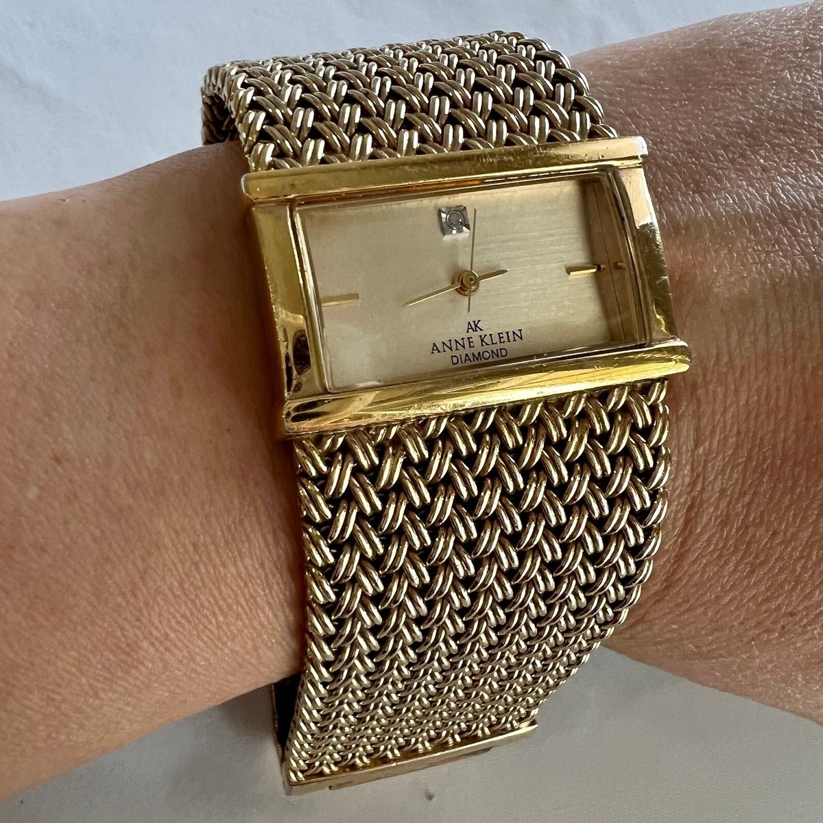 NWT & box Anne Klein Womens watch w/ gold bracelet strap and stone face NEW BOX WOMEN main image 4