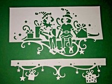 4 SANTAS HELPERS cardstock paper die cut embellishments CHRISTMAS