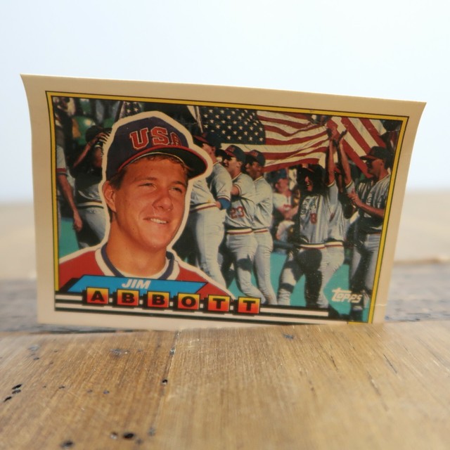 Rare Jim Abbott 1989 Topps Vintage Rookie Baseball Card With Comic 
