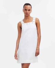 MADEWELL Women Embroidered Tank Linen White Pockets Mini Dress 4 NWT
