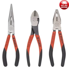 Wurth® 3 Piece Pliers Set Combination Pliers, Side Cutters & Long Nose 071501561