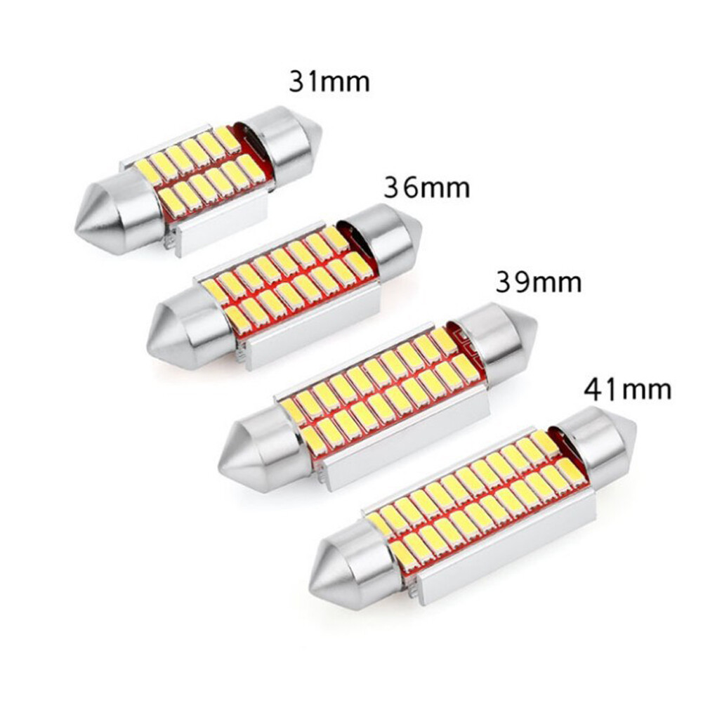 10pcs Car LED Lights 12V Light Bulbs Lamps 31mm/36mm/39mm/41mm Festoon
