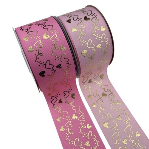 5yards Heart Printed rapping Material Grosgrain Ribbon for Valentine's Day Gift - Picture 1 of 8