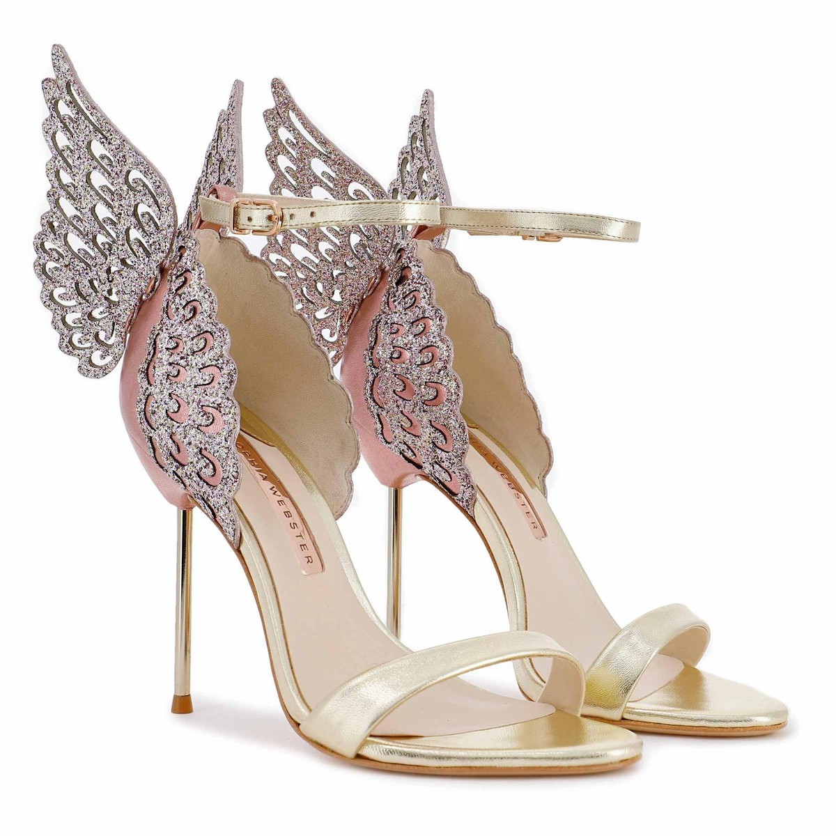 NWT Sophia Webster Evangeline Metallic Leather Sandals - Size 37.5