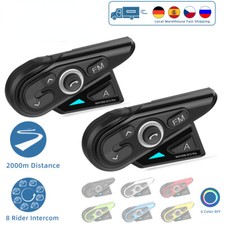 Helmet Headset Rider Pairing FM Radio Interphone Communication System Waterproof