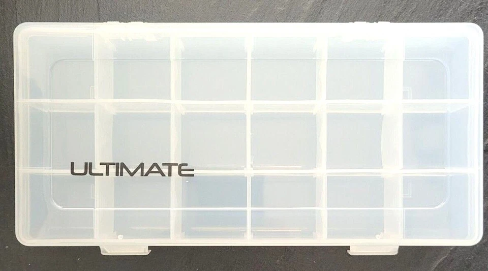 Tackle Box von Ultimate transparent 90021 23x12x3,5 cm stabile Verschlüsse Köder
