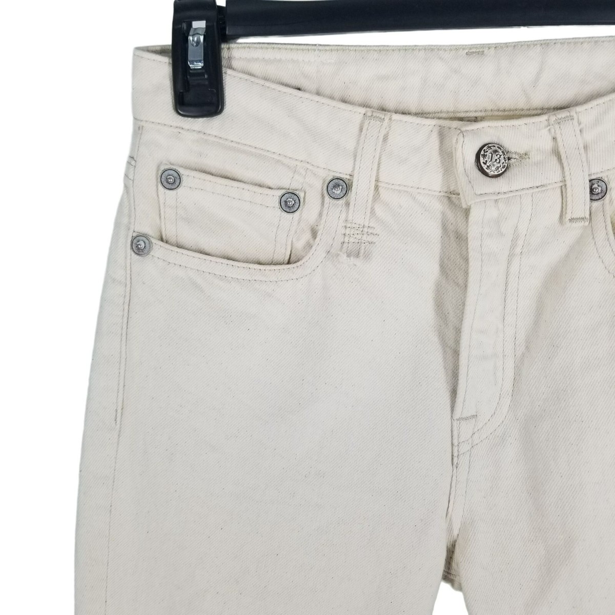 R13 Kick Fit Jeans Kent Ecru Cream Off White Crop Mini Flare Womens