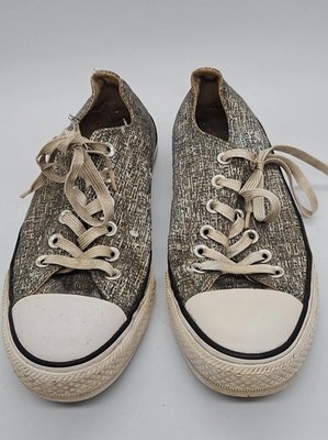 Converse Chuck Taylor All Star Low Top Black White Tweed Lace Up Sneakers Size 8