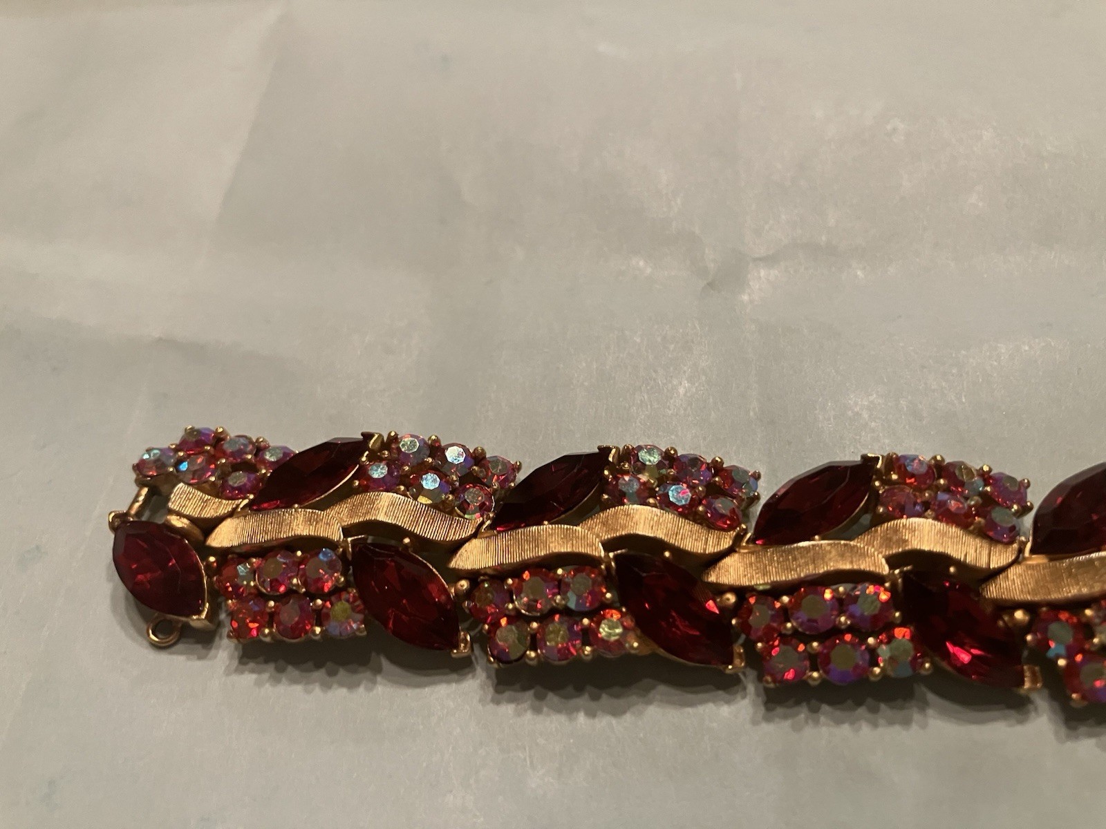 Signed Trifari Ruby Red and Rhinestone Matching P… - image 8