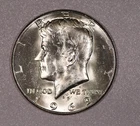 1969-D "Kennedy" Half-Dollar SILVER-Clad Coin, Mint State Condition