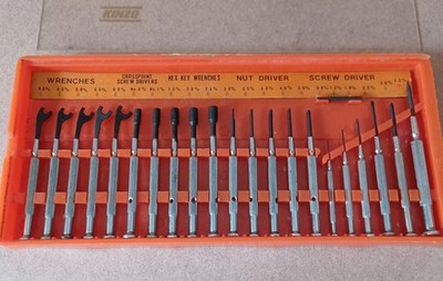 21pc Precision Tool Set Screw & Nut Drivers Wrenches Hex Key Slot Screwdriver
