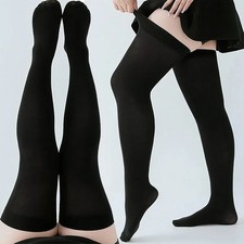 High Over the Knee Socks Long Plain Striped Thigh High OTK Socks UK SIZE 4-6