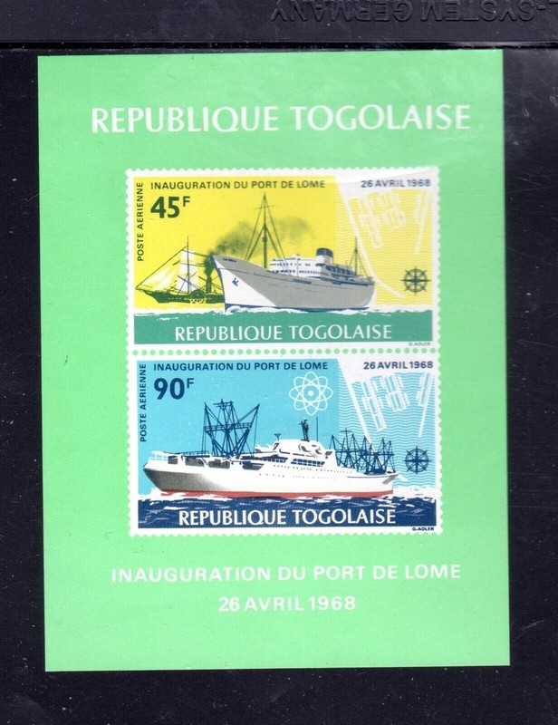 TOGO #C92a 1968 SHIPS MINT VF NH O.G S/S2 IMPERF.