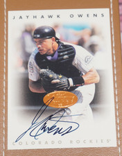 1996 Donruss Leaf Signature Series Jayhawk Owens Bronze Auto On-Card Autograph