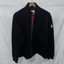 Faconnable Albert Goldberg Mens Wool Blend Bomber Jacket Size XL Black Full Zip