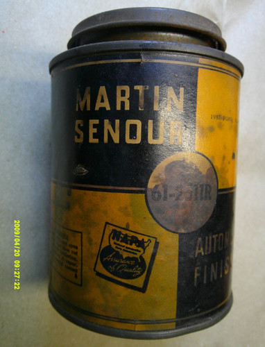 VINTAGE MARTIN SENOUR PAINT CAN 1957 FORD FLAME RED PINT EMPTY