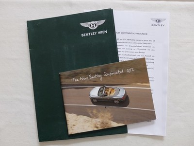 BENTLEY CONTINENTAL GT GTC Pressemappe 2011 2012 Prospekt PRESS-KIT Brochure