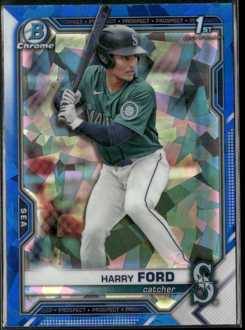 Harry Ford 2021 1st Bowman Draft Sapphire Edition #BDC-1 Seattle Mariners