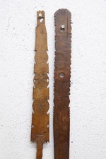 2x Alter Spinnstock beschnitzt Spinnrochen Volkskunst um 1800