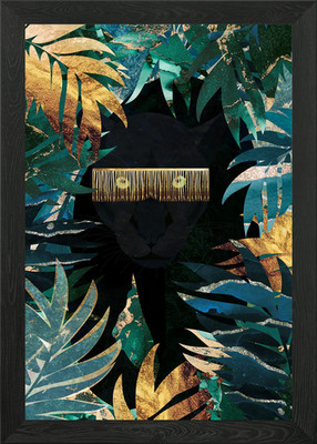 Black Panther Prowl Jungle gerahmtes Wandbild Poster Leinwanddruck Bild