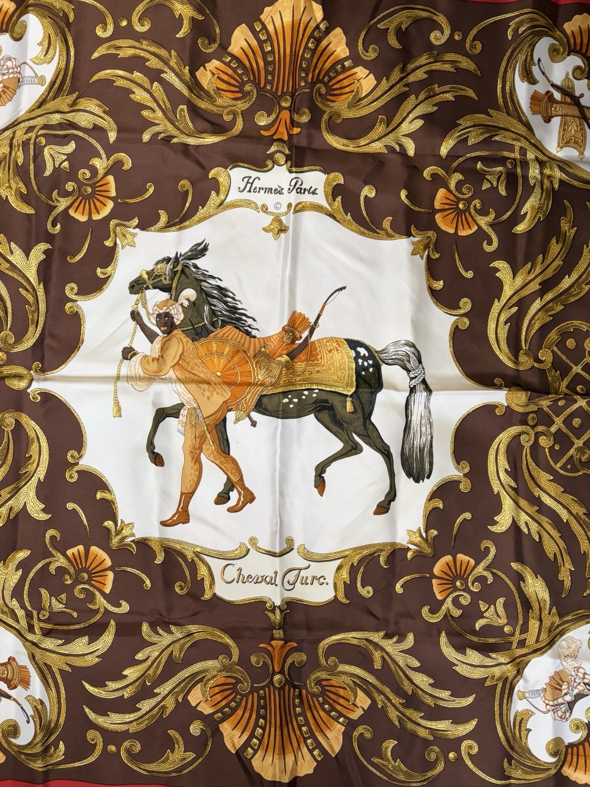 HERMES PARIS Cheval Turc Silk Scarf Vintage image 4