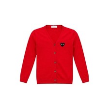 YTH Kids Cardigan Sweater Kids Size 5-6 Red Heart Patch Button Front