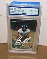 2010 Topps Chrome Brandon Graham Signed Autographed Card #C56 RC PSA 10 Auto