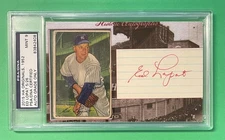 2015 HA ORIGINALS ED LOPAT CUT AUTO + 1952 BOWMAN 5/26 PSA/DNA 9 MINT