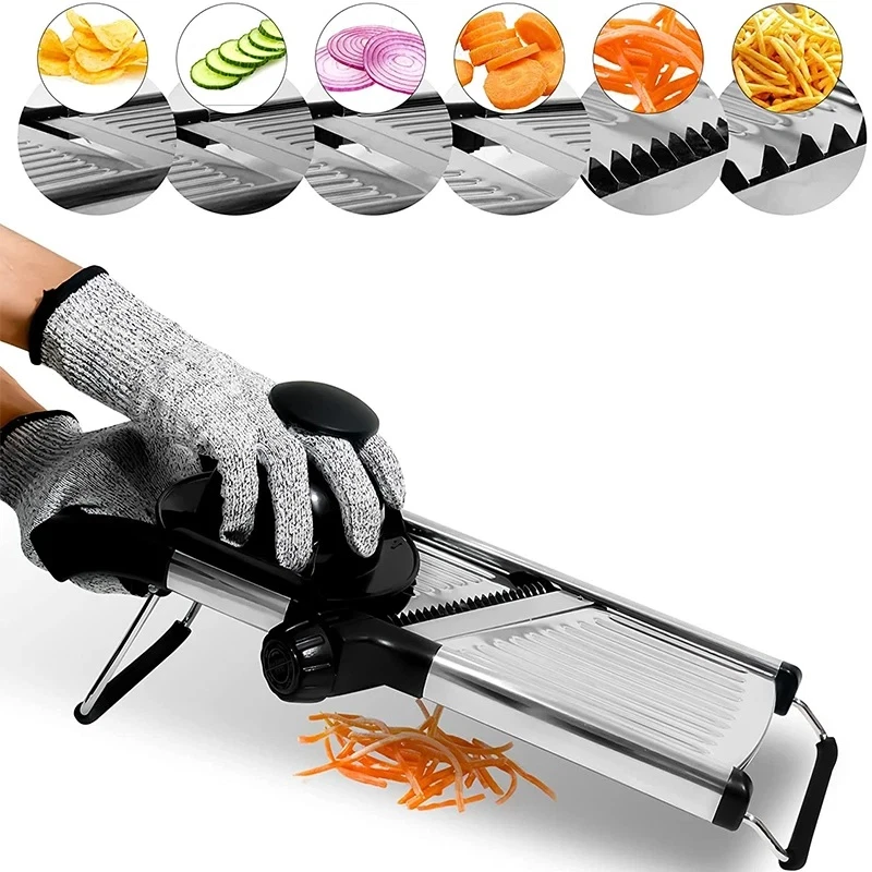 Adjustable Mandoline Vegetable Slicer Stainless Steel Cutter Chopper**
Opens in a new window or tab