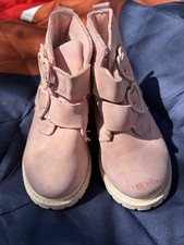 Carter's Girls Pink Ankle Boots Heart Accent Hook  Loop US 8 EU 24