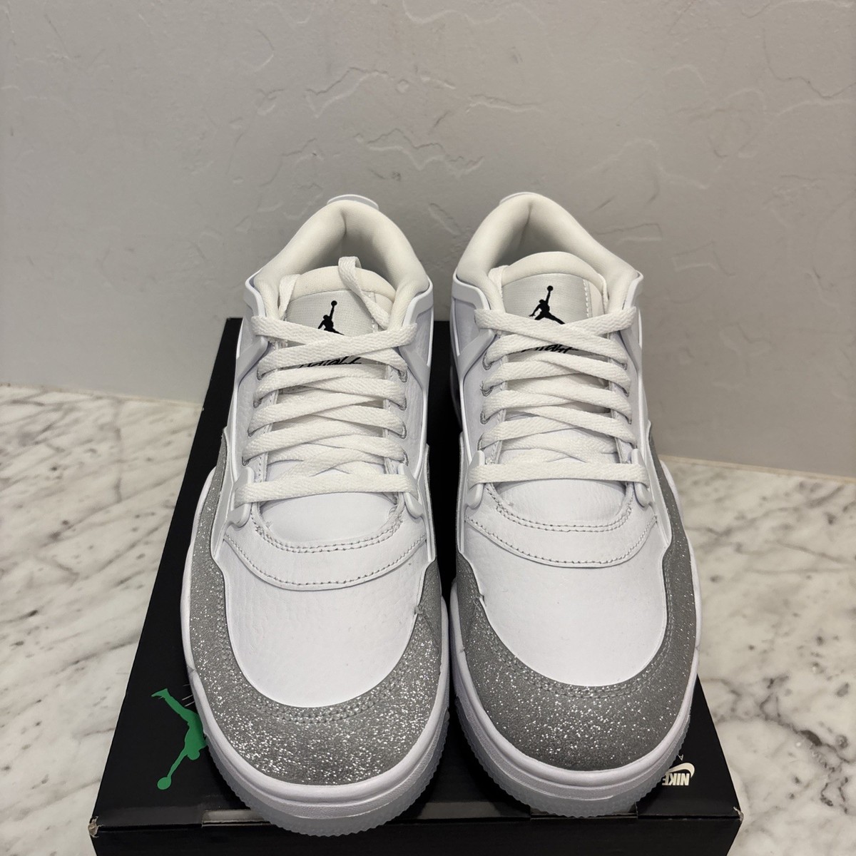 靴 R_m111 Size 12 - Air Jordan 4 RM White Silver Glitter W for sale online