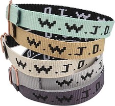 5PCS WWJD Bracelet Pack for Women Men, Christian Jesus Gifts Wristbands, Adju...