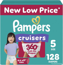 Diapers - Cruisers 360 - Size 5, 128 Count, Babyproof up to 100 Leakproof Pull-