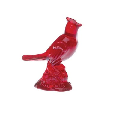   Mosser Glass Ruby Red Cardinal Bird Figurine GLOWS! 