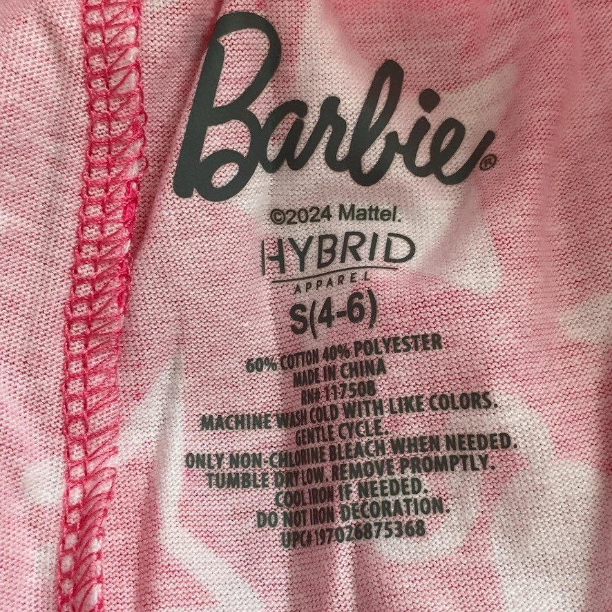 Pantalones Cortos Ropa Híbrida Mujer S (4-6) Rosa Blanco Barbie Estrellas Cintura Elástica Foto 3 de 4