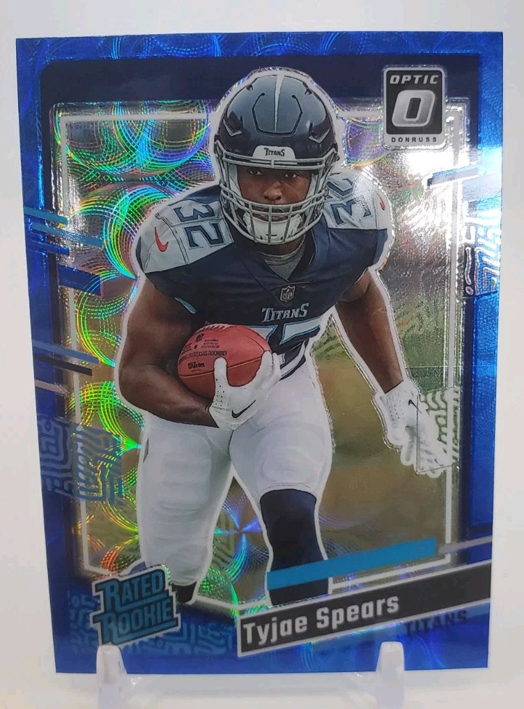 Tyjae Spears 2023 Donruss Optic Preview Rated Rookie Blue Scope #297