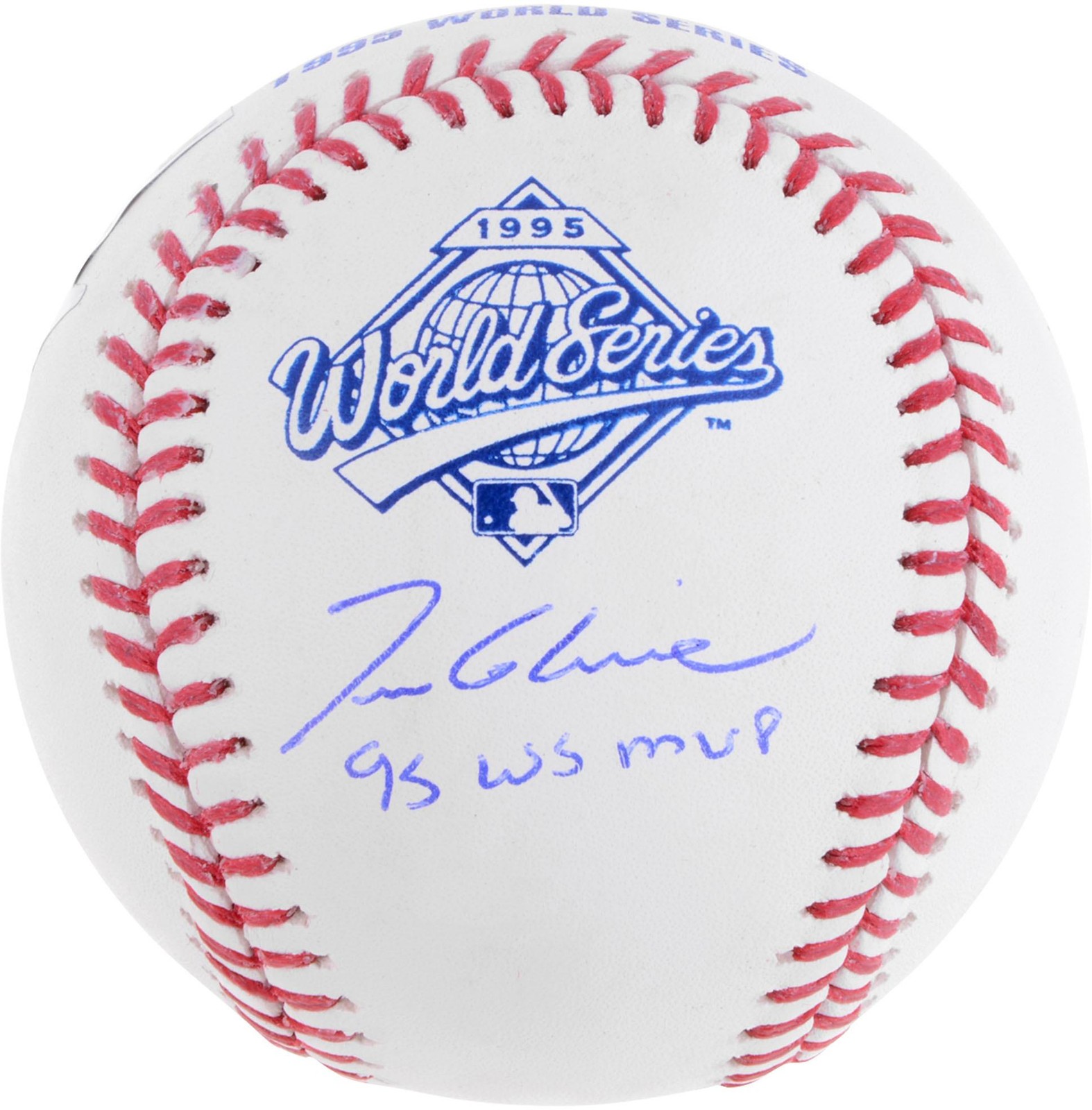 Tom Glavine Atlanta Braves Signed 1995 WS Logo Baseball & 95 WS MVP Insc